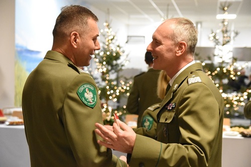 Rektor-Komendant WSSG podczas składania życzeń Rektor-Komendant WSSG podczas składania życzeń