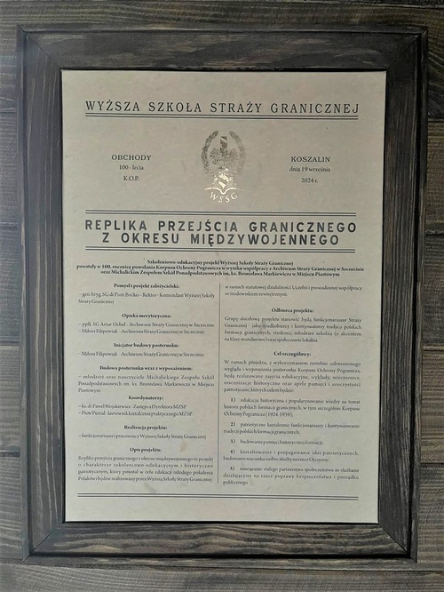 Informacja dotycząca projektu powstania repliki przejścia granicznego